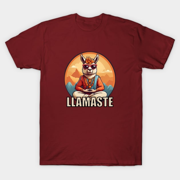 LLamaste - Funny Master Yogi Yoga Llama T-Shirt by BrickheadzBro